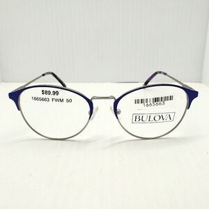 NEW Bulova Texarkana Ladies Eyeglass Frames 50-17-135 Violet and Silver